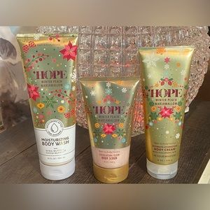 Bath & Body Works Hope Winter Peach Marshmallow Lot of 3
